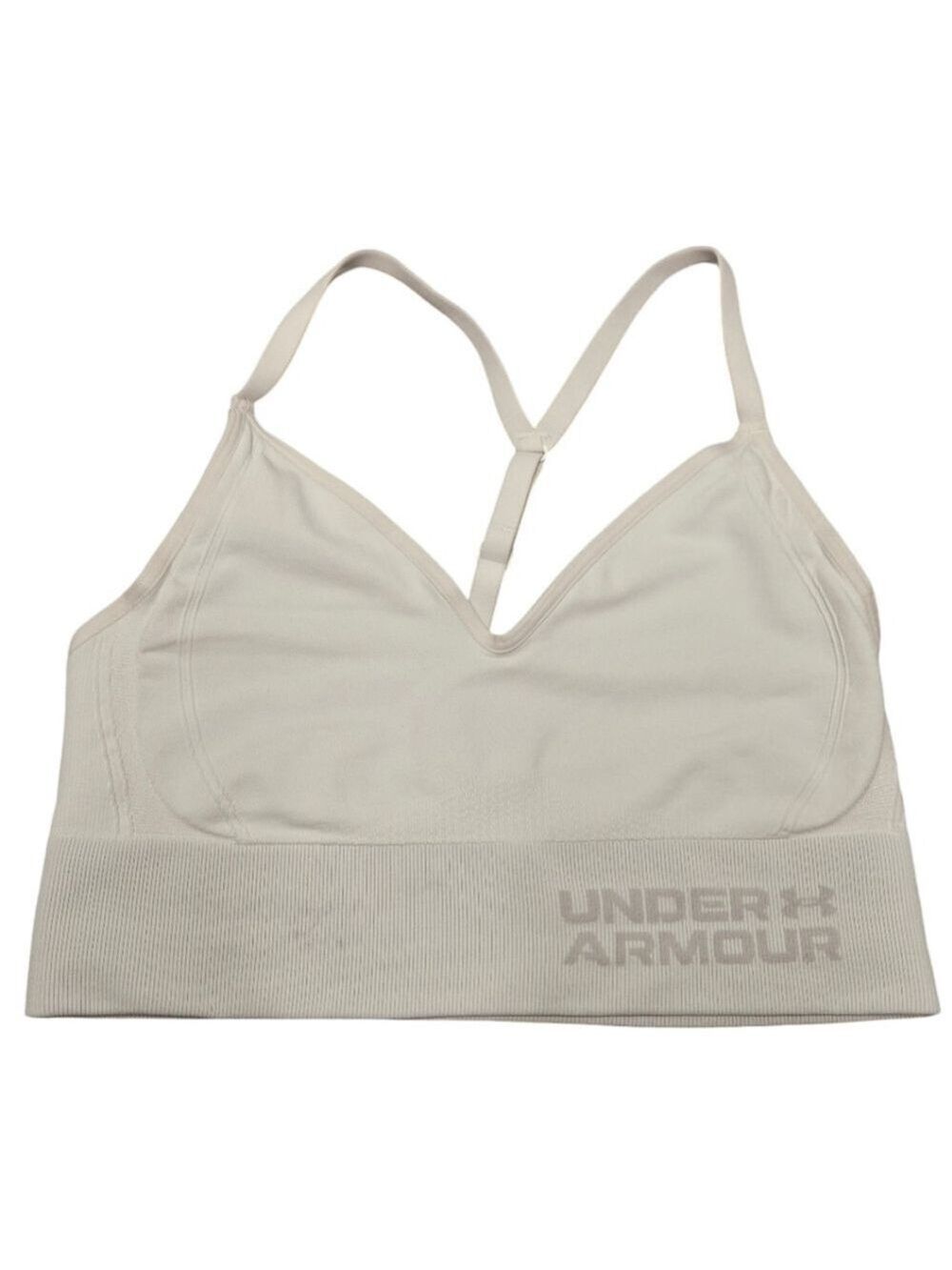 Under Armour Seamless Compression Sports Bra Size Medium White T-Back Athletic